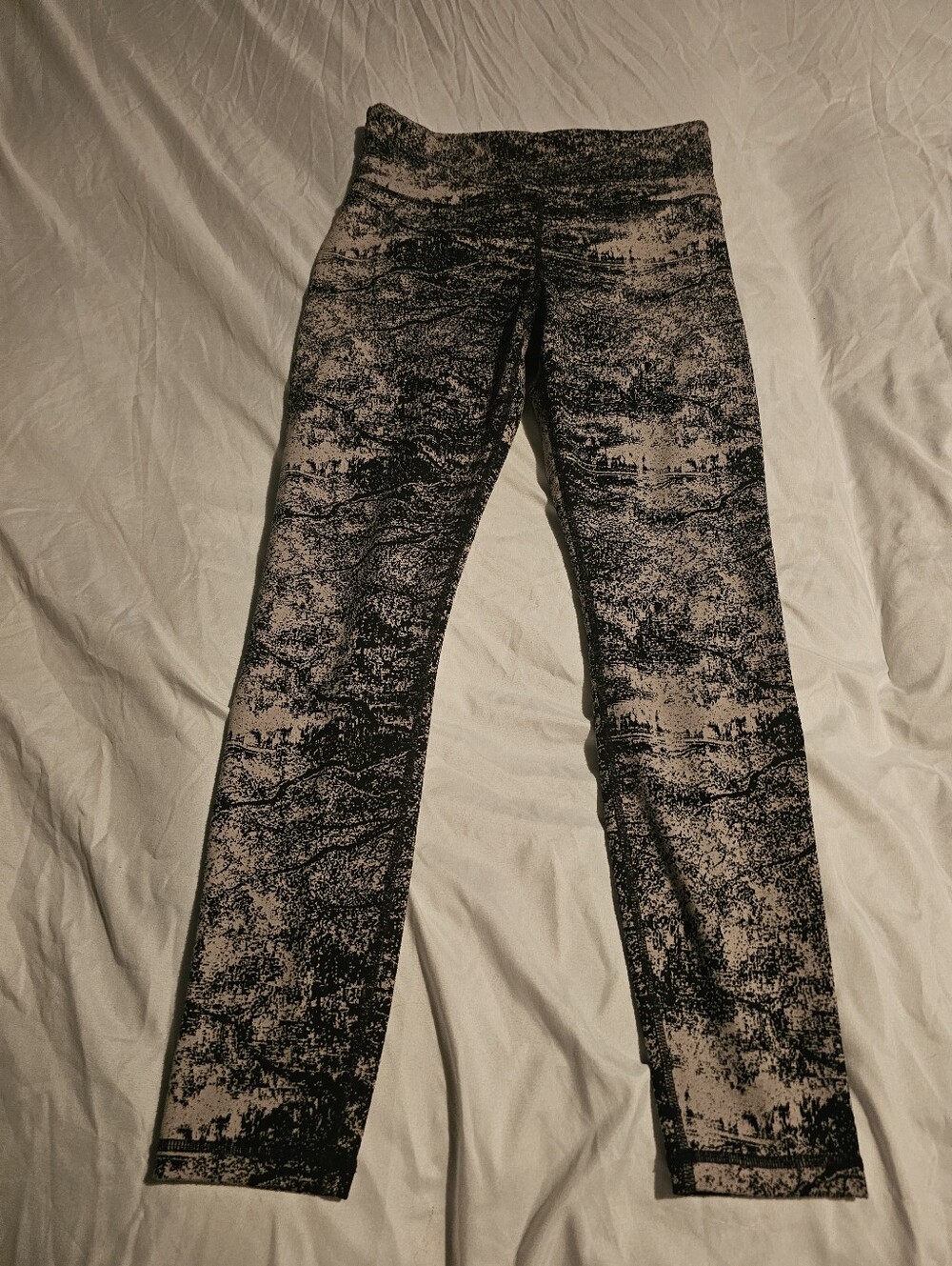 Athleta Elation Glades 7/8 Tight Flagstone Marbled Black High Waist Size M